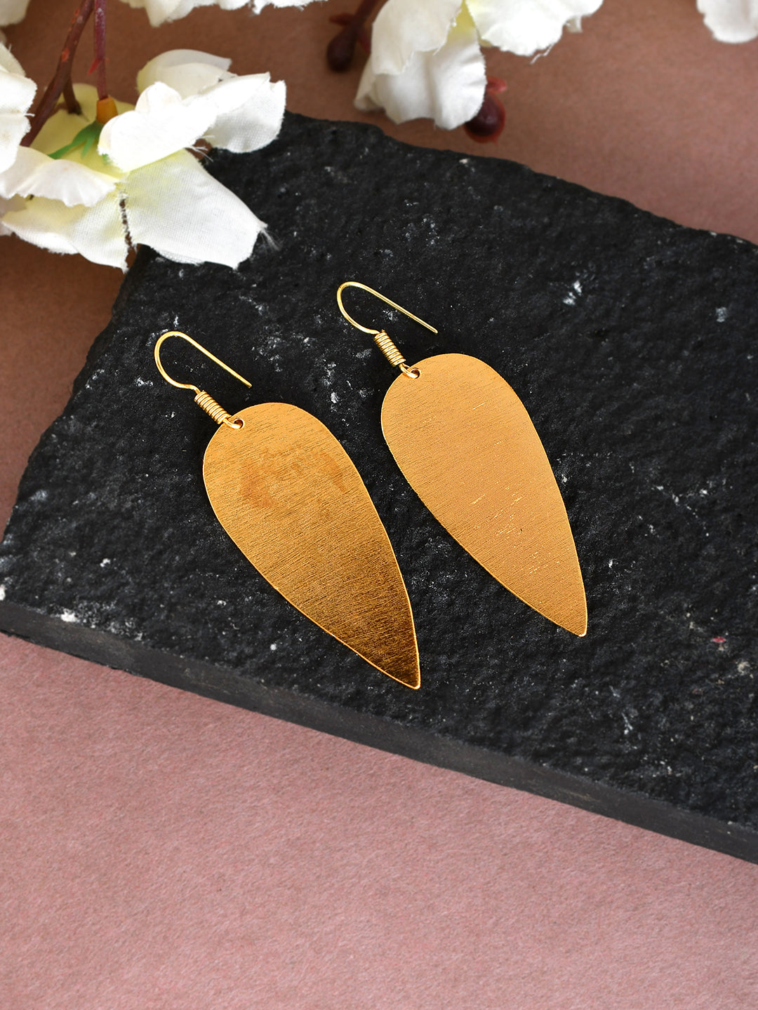 Hammered Novica Leaf Earrings