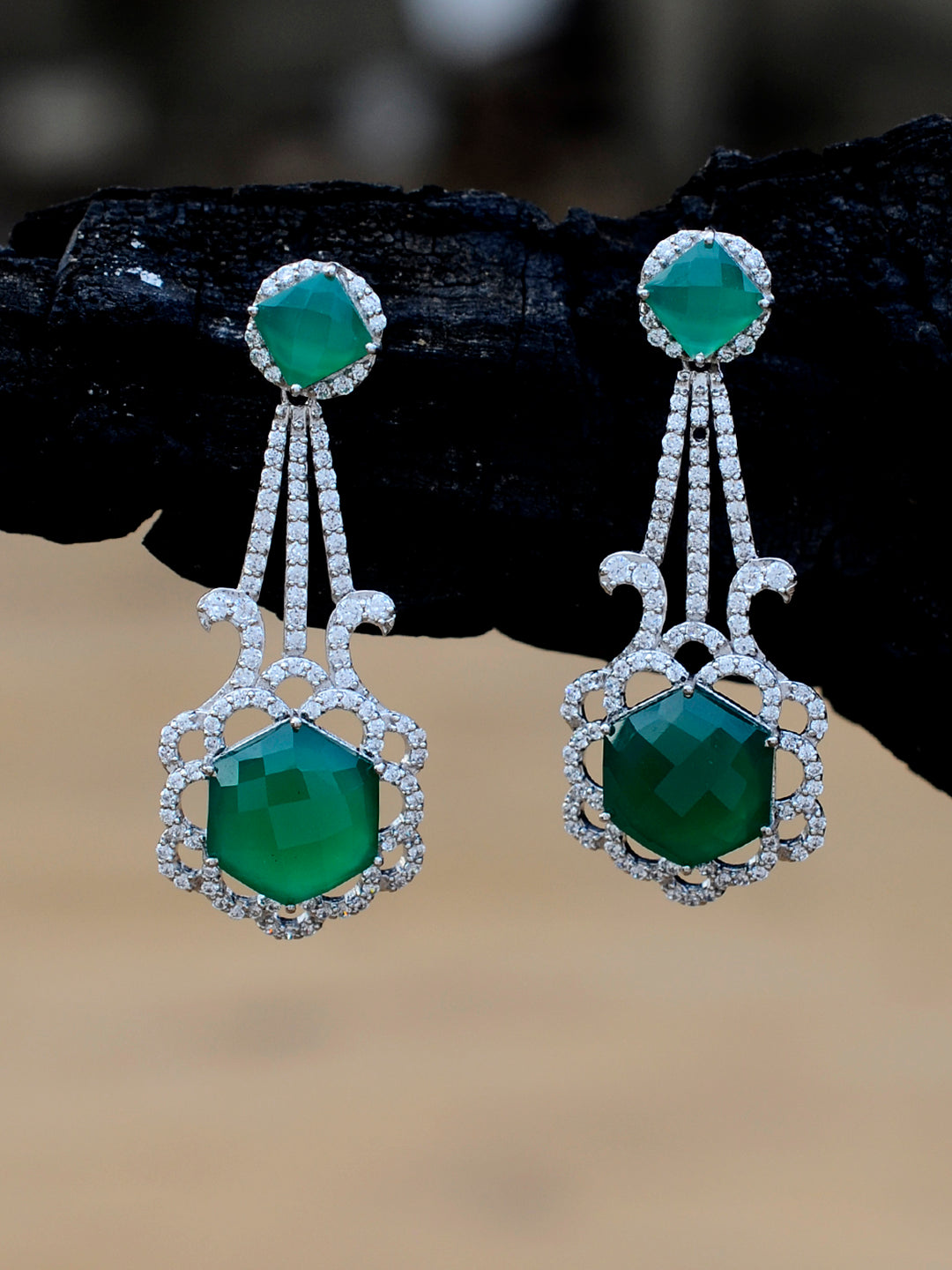 Sterling Silver Ad Cocktail Earrings